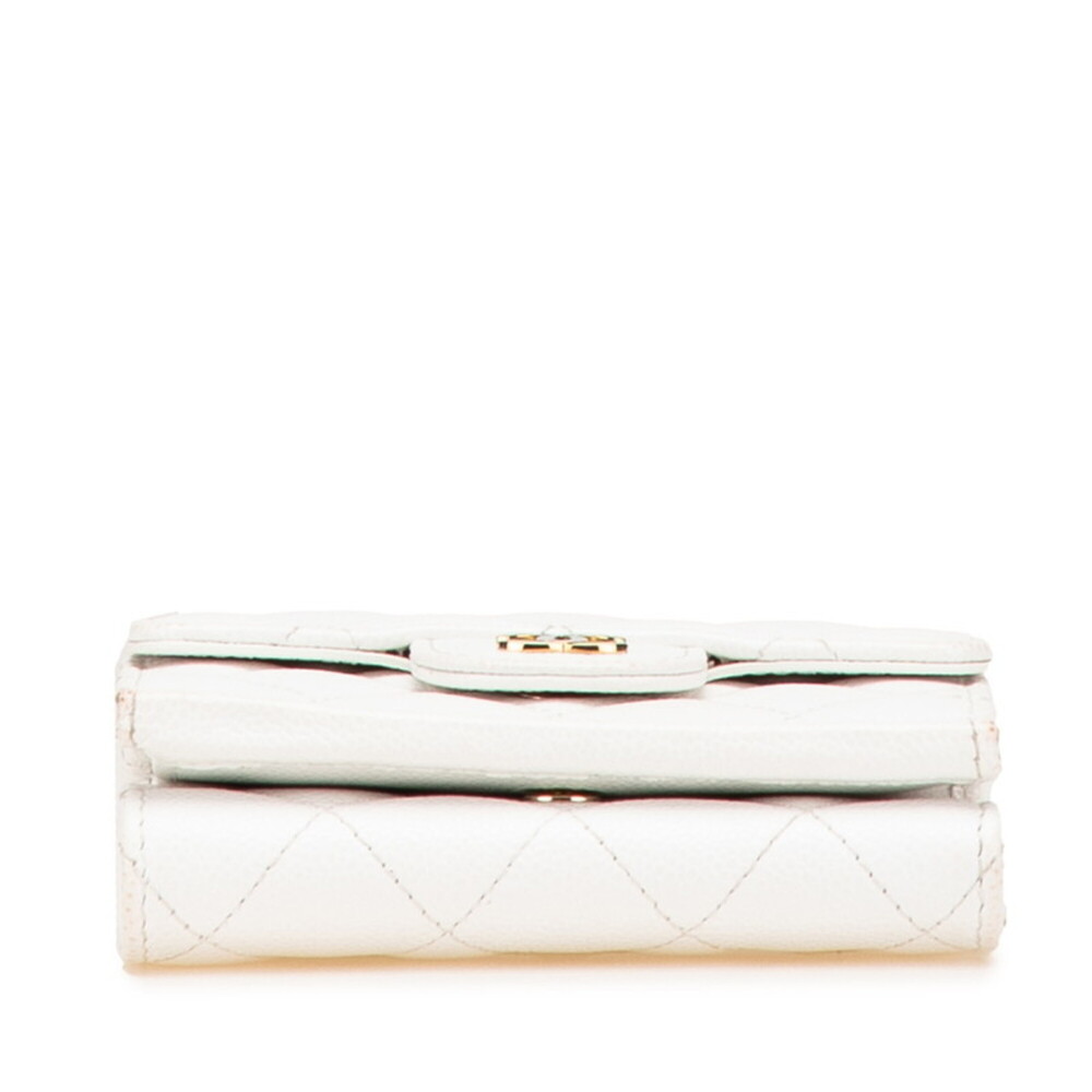 CHANEL Authentic White Caviar Leather Logo Wallet - Picture 3 of 13